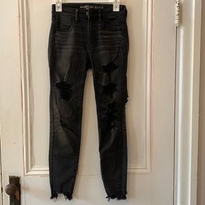 American eagle ripped black jeans. High rise. Size 2